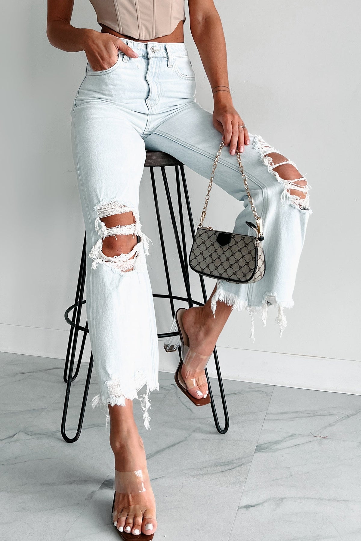 Getting Candid High Rise Crop Flare Vervet Jeans (Light)