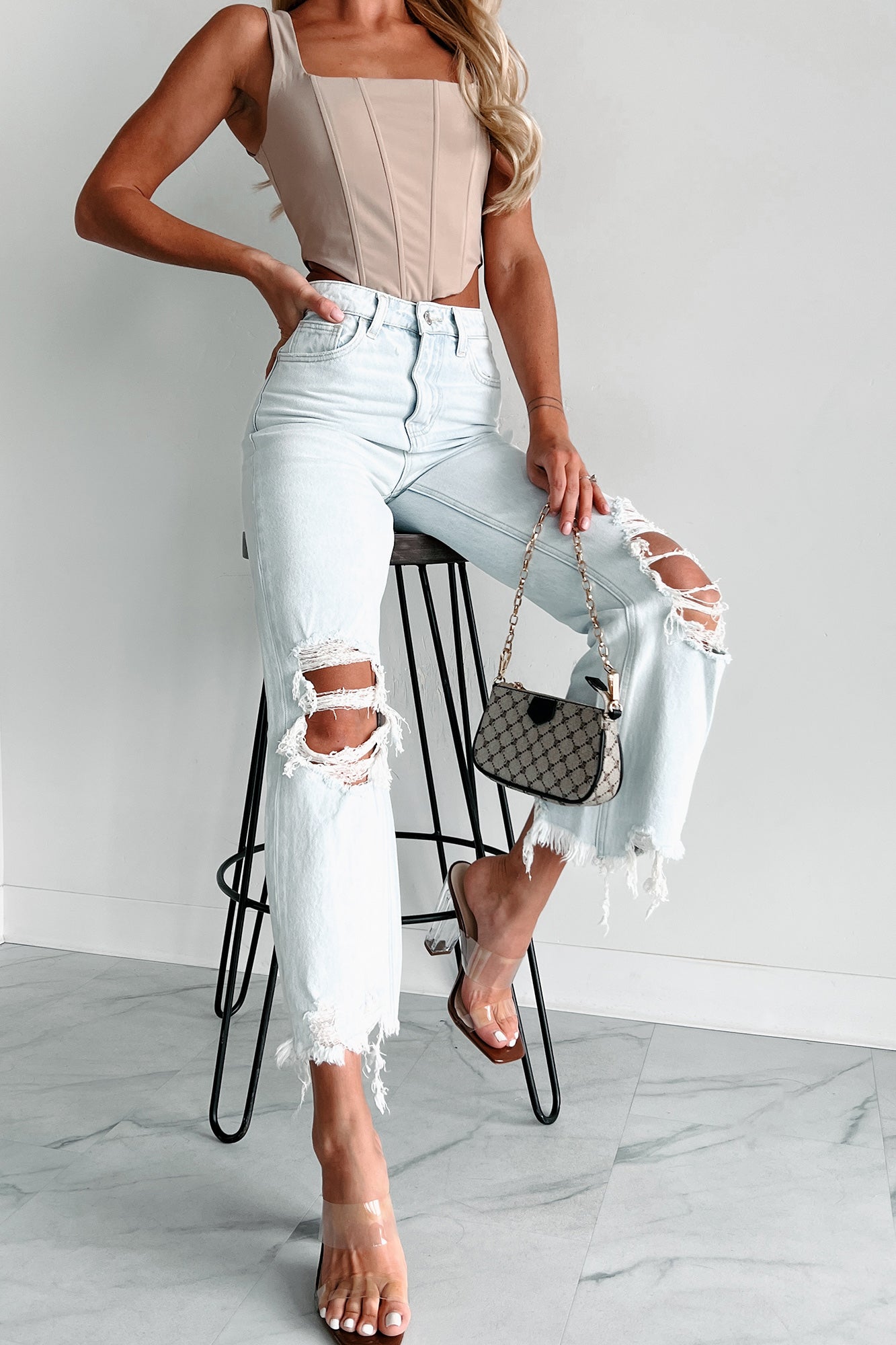 Getting Candid High Rise Crop Flare Vervet Jeans (Light)