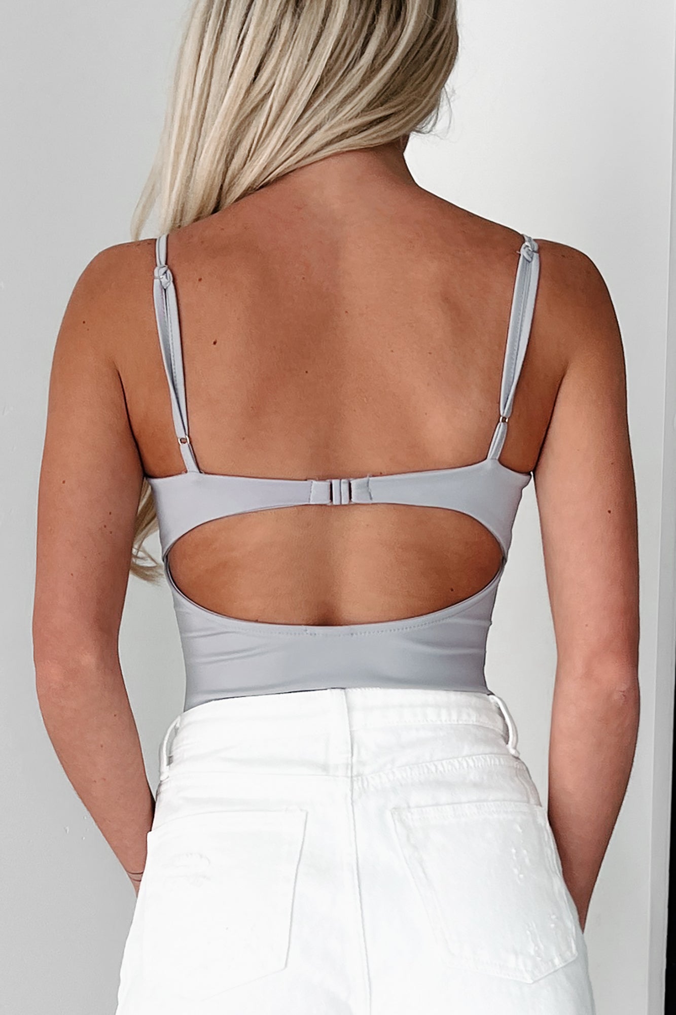 Good Genes Cut-Out Tank Bodysuit (Grey)