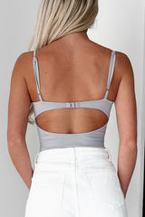 Good Genes Cut-Out Tank Bodysuit (Grey)
