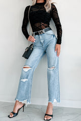 Redeemed High Rise Distressed 90's Flare Vervet Jeans (Medium)