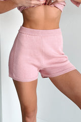 Needing Comfort High Rise Knit Shorts (Blush)