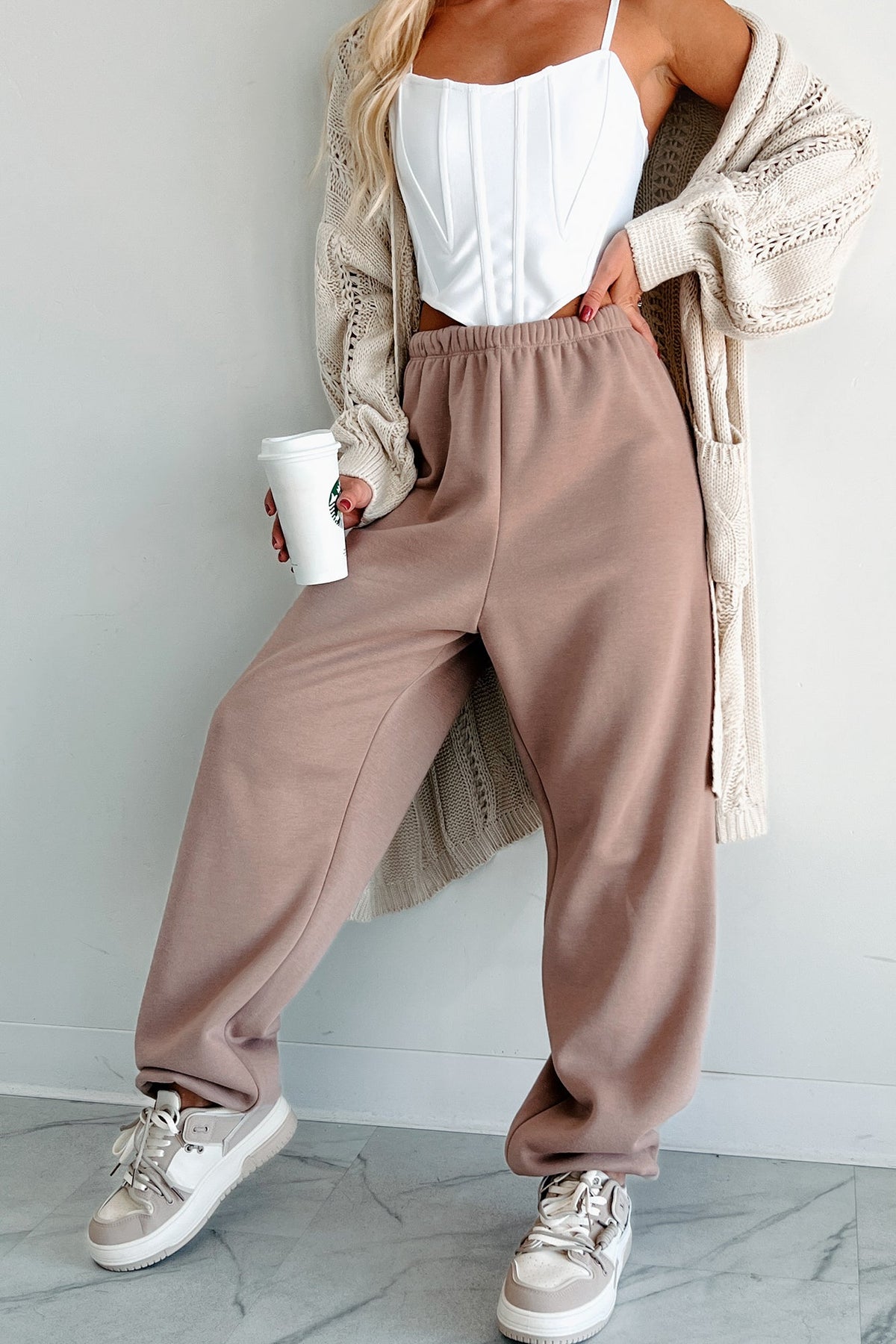 Comfort Is Luxury Oversized Jogger Sweatpants (Mocha)