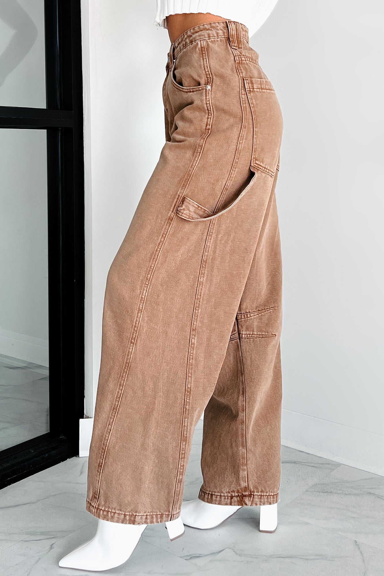 Zander Utility Baggy Jeans (Brown)