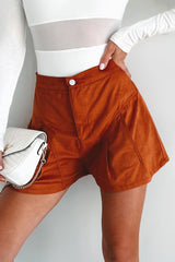 Wide Open Spaces Faux Suede Shorts (Rust)