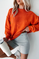Favored For Fall Oversized Sweater (Coral Orange)