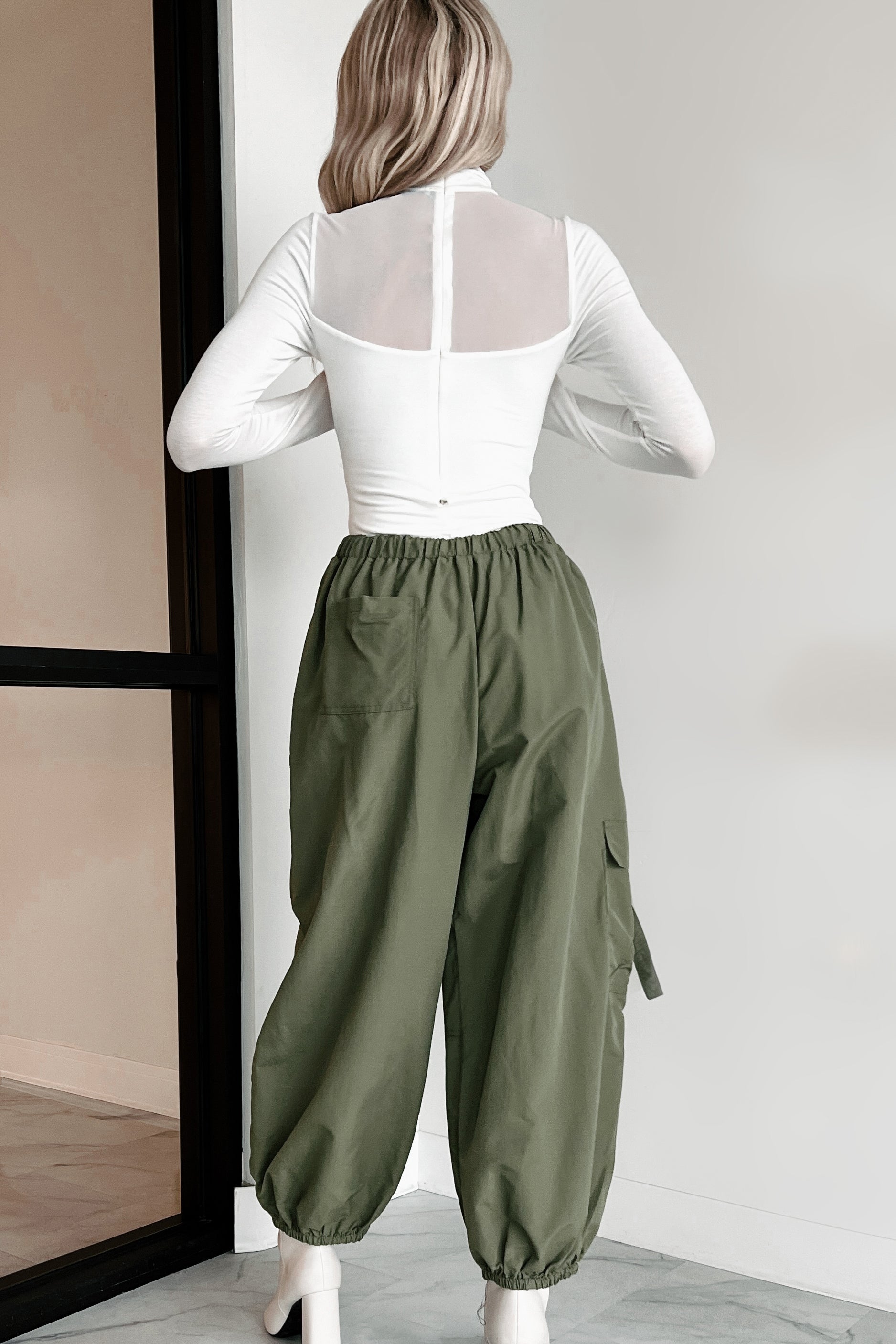 DOORBUSTER Farren Cargo Parachute Pants (Olive)