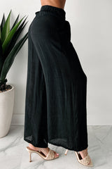 In Full Swing Wide Leg Linen Pants (Black)