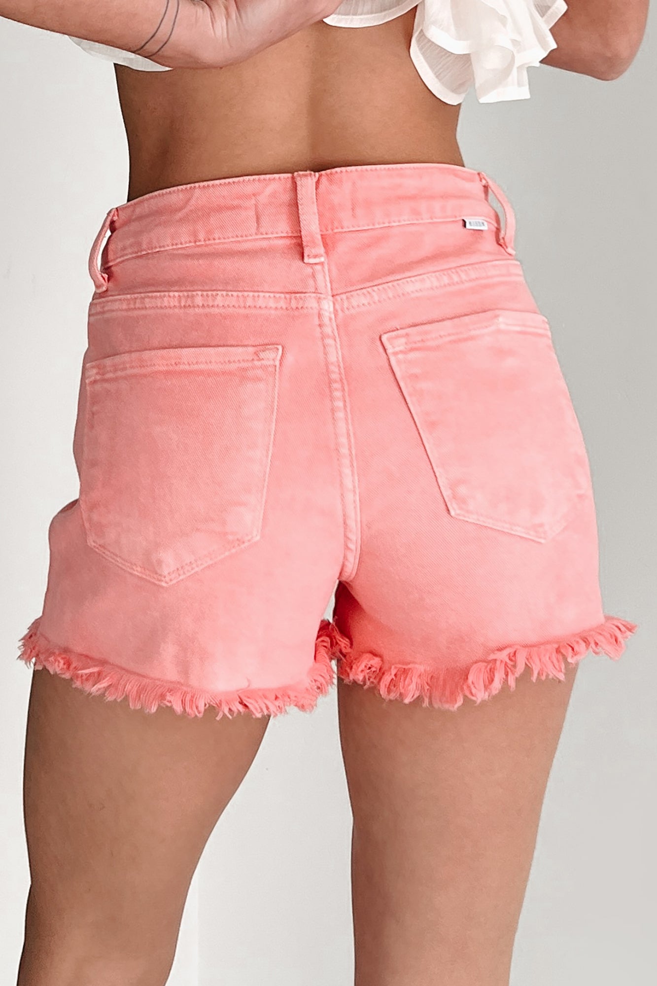 The Journey Continues High Rise Tummy Control Risen Shorts (Flamingo)