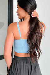 Sunny Refresh Lace-Up Denim Chambray Top (Light Denim)