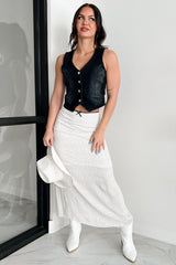 Headed To Brunch Heart Print Cami & Skirt Set (Cream/Black)