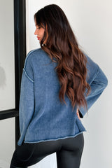 Humor Me Pocketed Sweater Top (Midnight Blue)