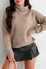 Cabin Cutie Cowl Neck Sweater (Taupe)