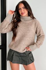 Cabin Cutie Cowl Neck Sweater (Taupe)