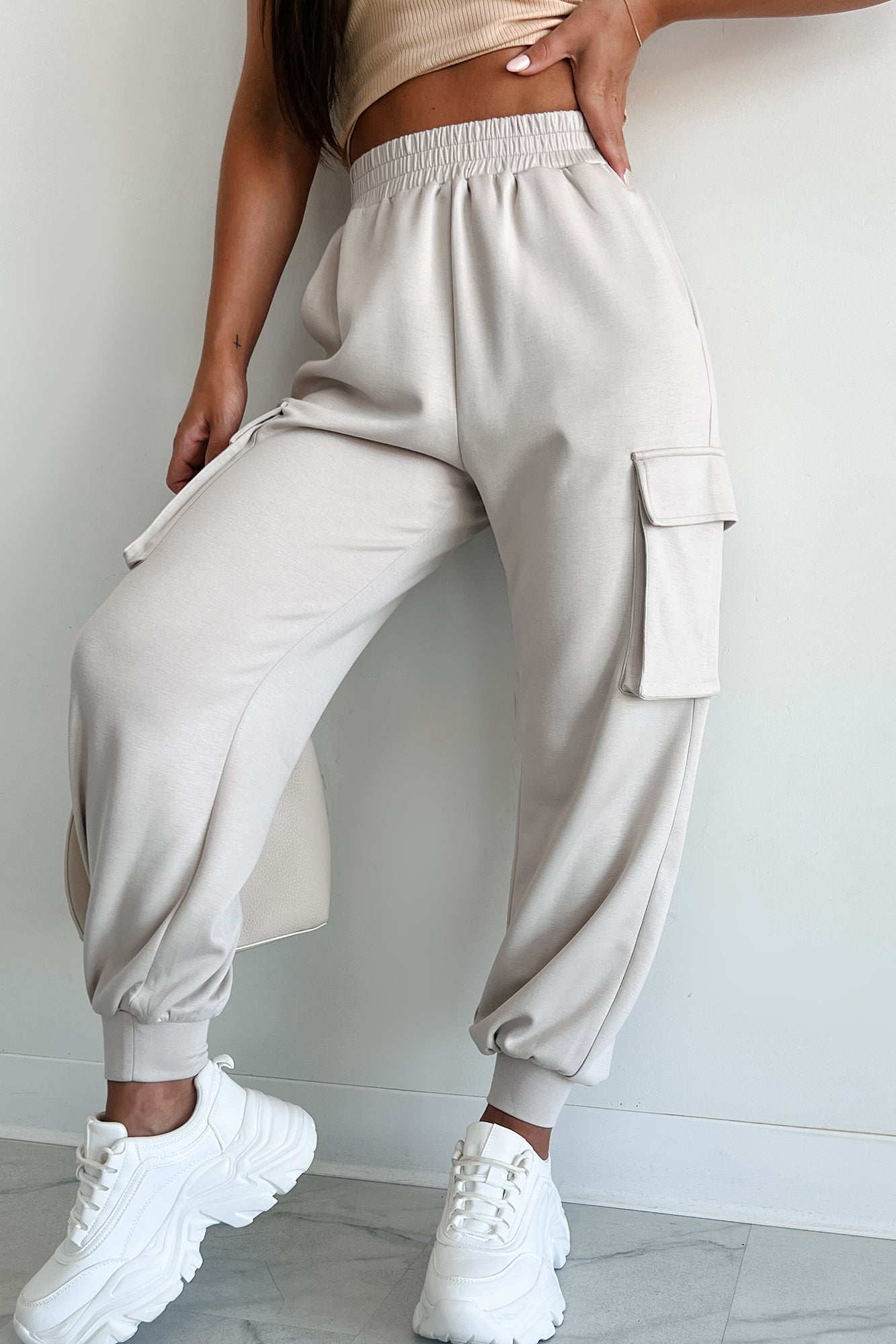 DOORBUSTER Forever A Homebody Cargo Joggers (Light Tan)