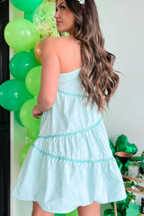 My Kind Of Cute One Shoulder Mini Dress (Light Mint)