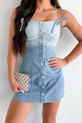 Trendy Tales Ombre Denim Mini Dress (Light Denim Blue)
