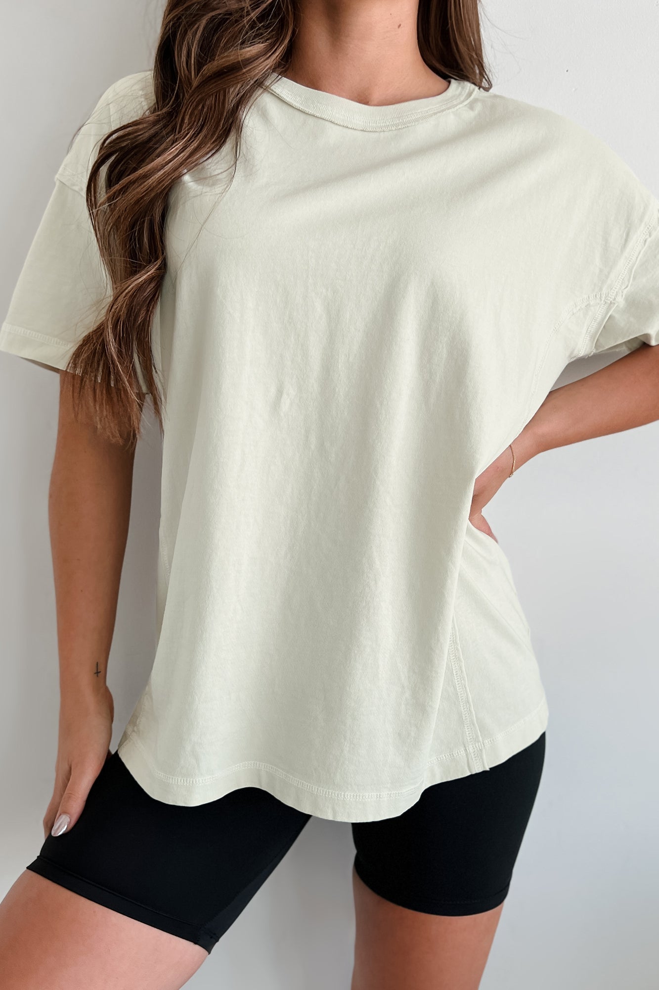 Alaric Reverse Stitch Oversize T-Shirt (Digital Mist)