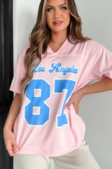 Fashionably Sporty Jersey Top (Baby Pink)
