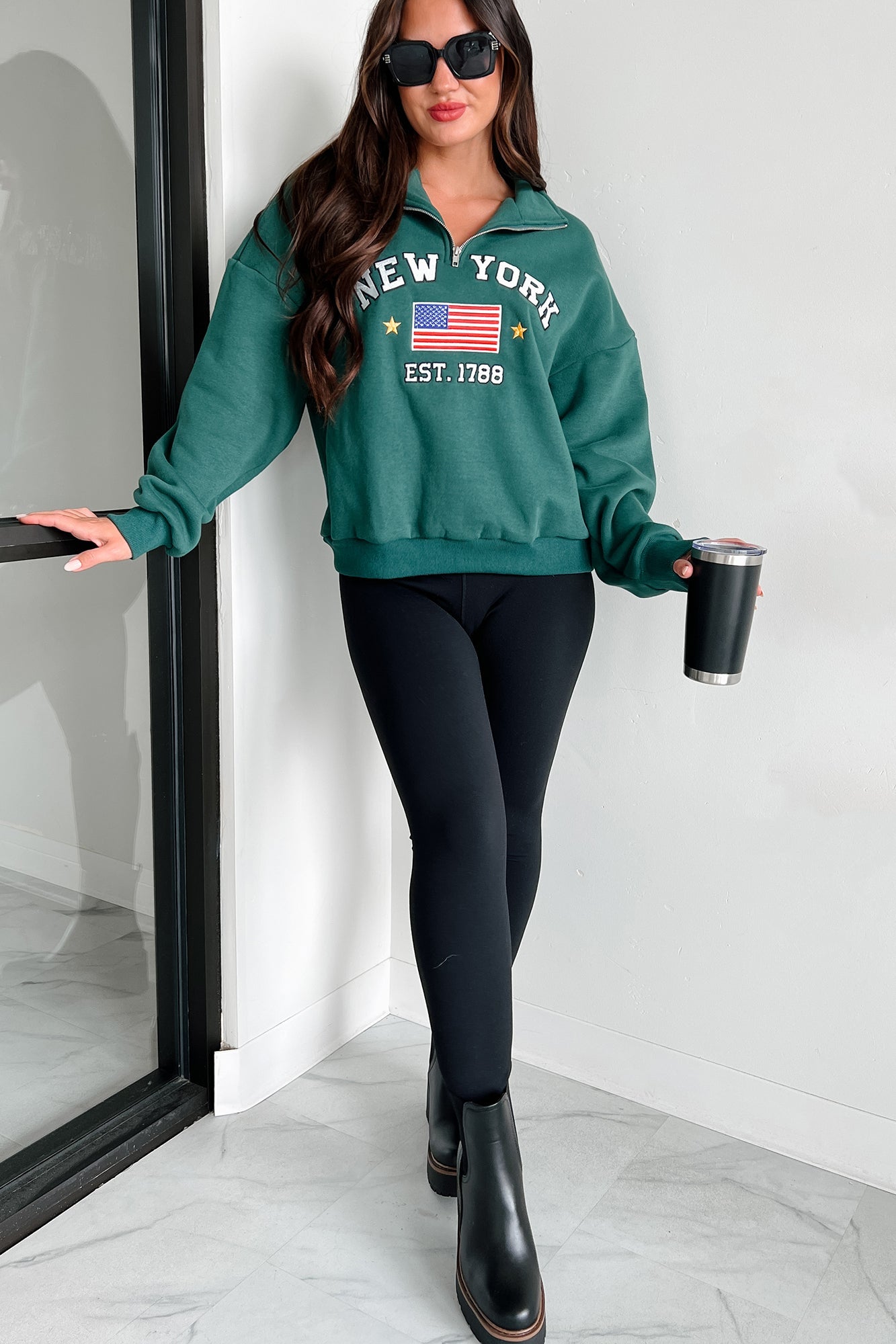 City Sights Quarter-Zip Pullover (Hunter Green)