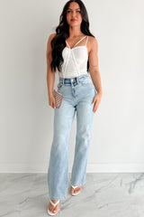 Wild & Weightless Ruched Mesh Bodysuit (White)