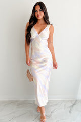 Cool & Cute Satin Sleeveless Maxi Dress (Multi)