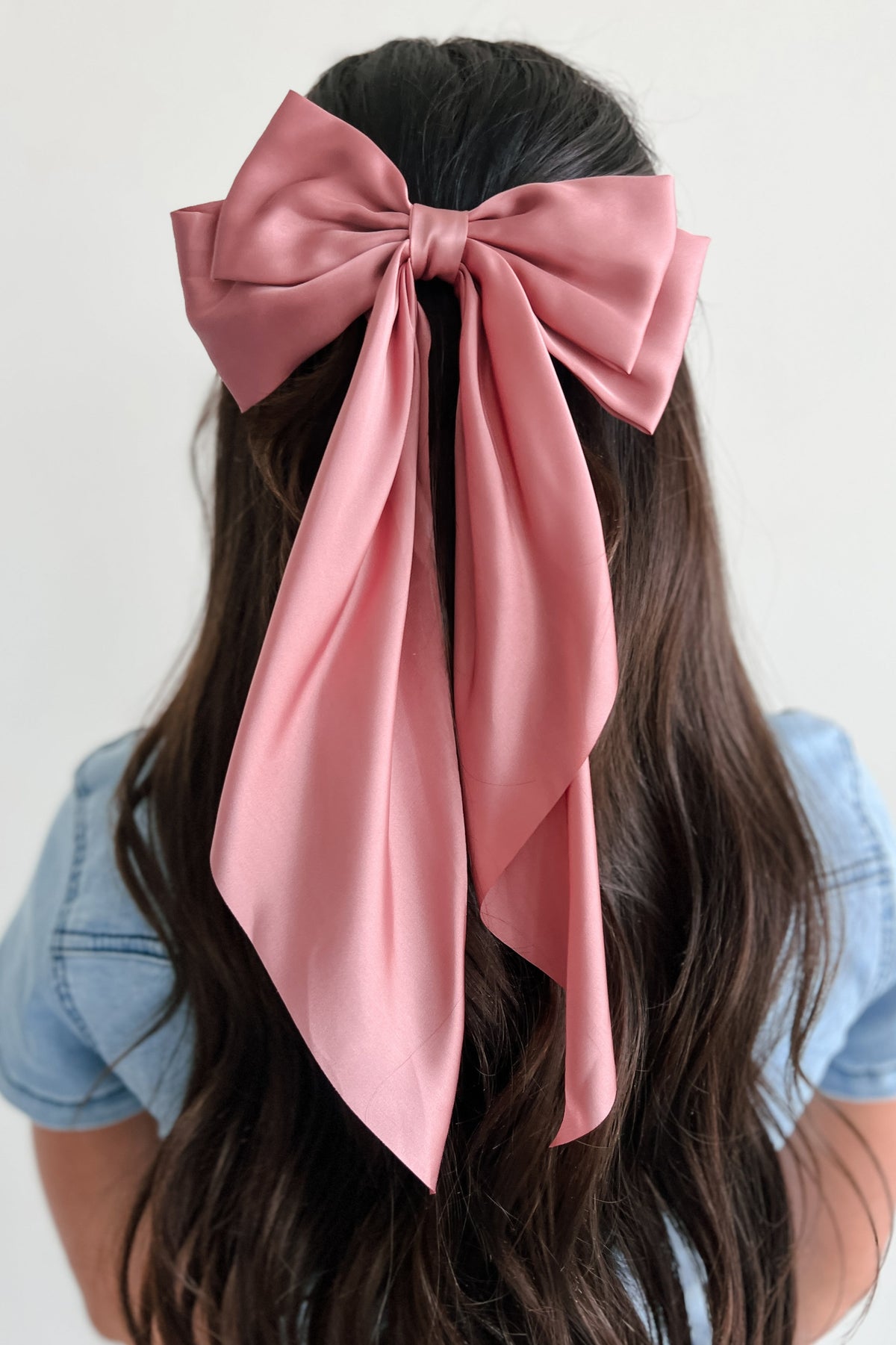 Hello Lovely Barrette Hair Bow (Dusty Rose)
