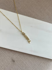 Forever Grateful 14K Gold Plated Inspirational Necklace (Gold)