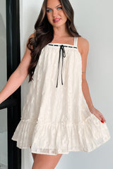Social Season Floral Mini Dress (Cream/Black)