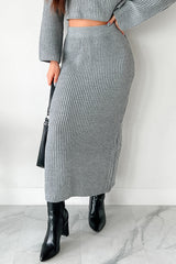 Wish I Could Sweater Knit Long Skirt (Heather Grey)