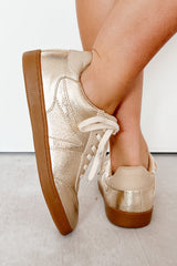 Golden As Ever Metallic Lace-Up Sneakers (Gold)