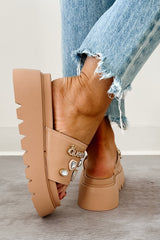 Radiant Bliss Embezzled Platform Sandal (Nude)