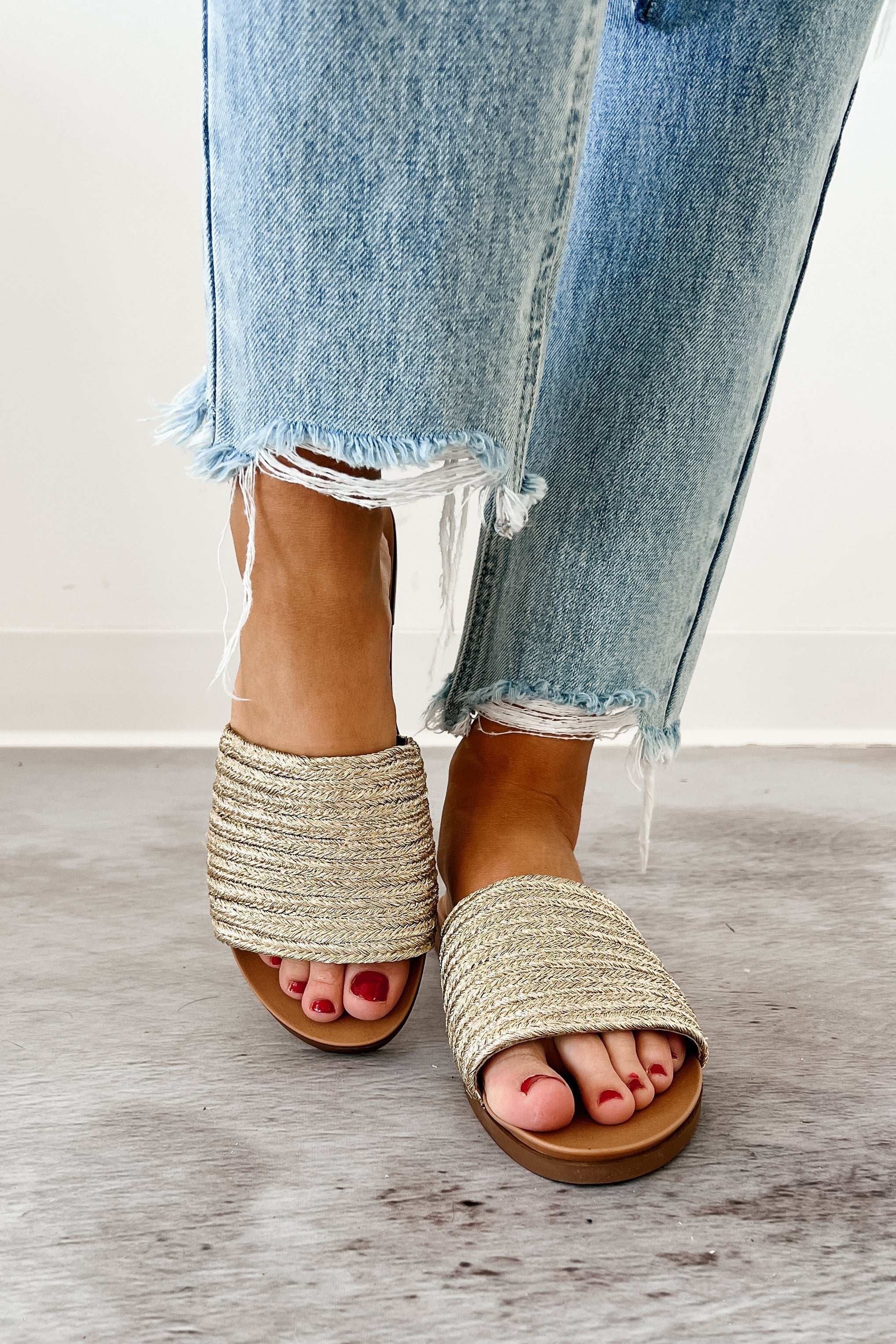 Sparkle & Shine Braided Strap Sandal (Gold)
