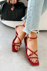 Vogue Moments Ankle Strap Snake Sandal (Red)