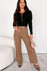 Zachary High Rise Corduroy Pants (Mocha)