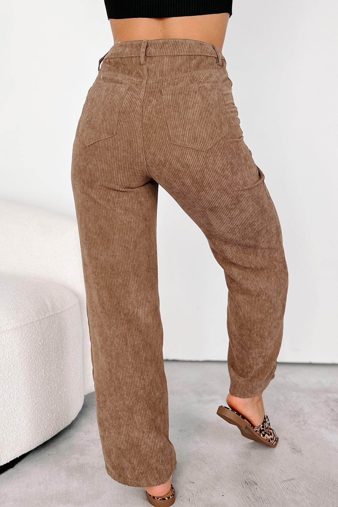 Zachary High Rise Corduroy Pants (Mocha)