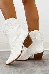 Home On The Ranch Western Booties (Ivory)