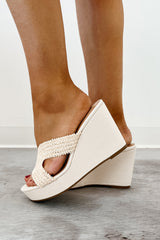 Unplugged Living Raffia Wedge Sandals (Ivory)