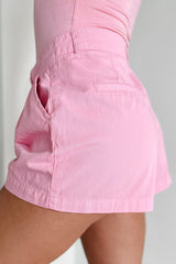 Holding Onto Hope Pleated High Waist Shorts (Pink)