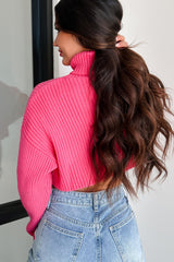 Pamela Turtleneck Crop Sweater (Super Pink)