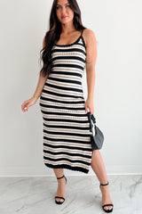 Flourish In Style Striped Midi Dress (Natural)
