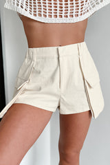 Conversation Starter Cargo Reverse Skort (Light Oatmeal)