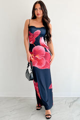Call Me Maybe Sleeveless Floral Maxi Dress (Black)
