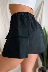 Conversation Starter Cargo Reverse Skort (Black)