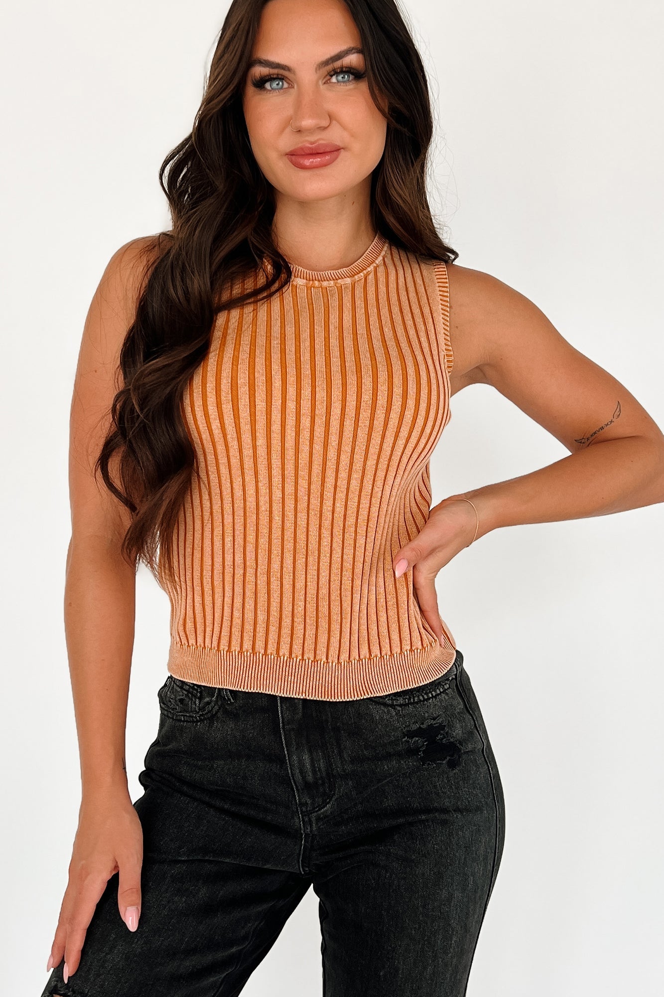 Endless Sunsets Mineral Wash Sweater Tank (Bronze)