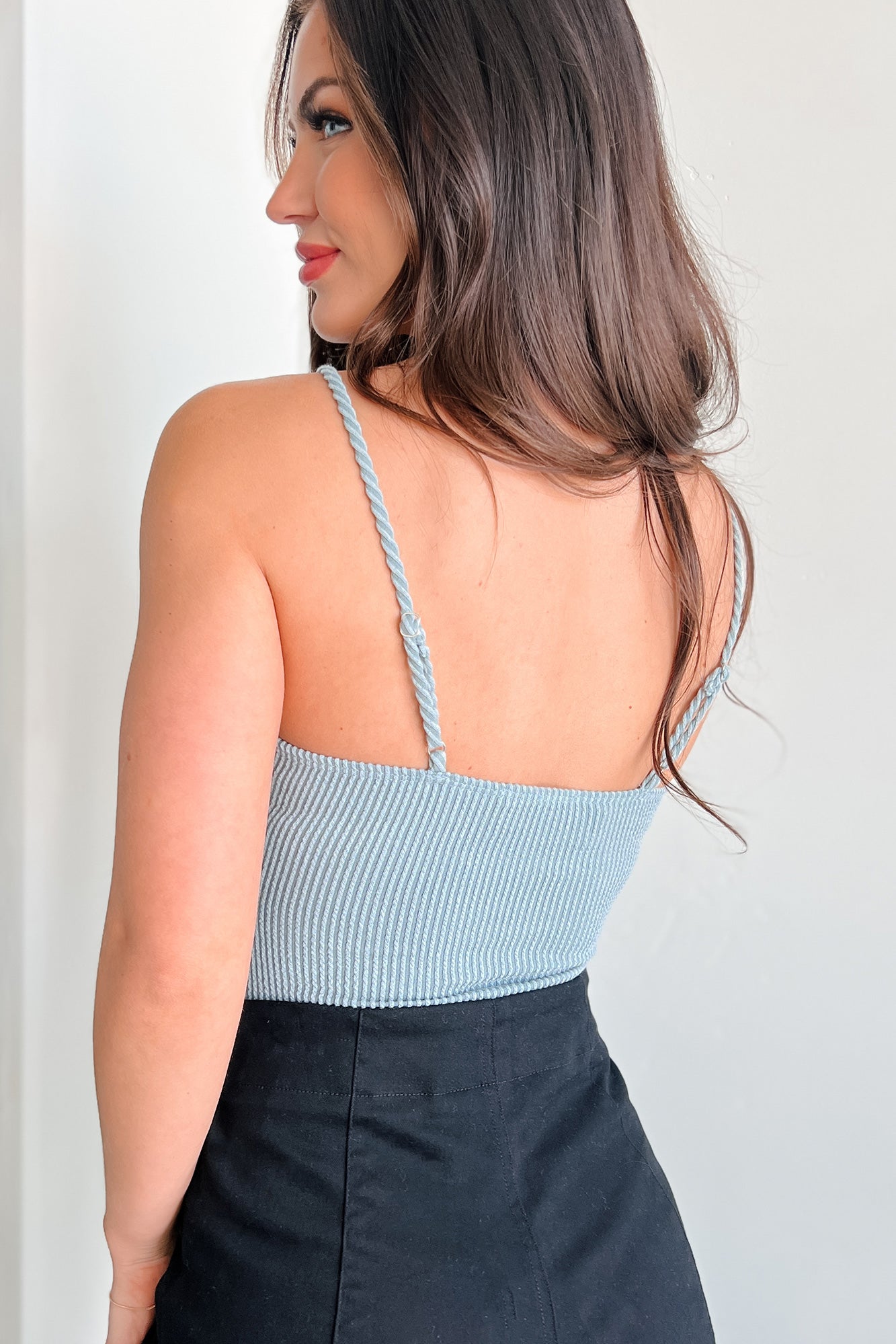 Changing My Perspective Ribbed Cami Bodysuit (Denim)