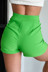 The Future Is Bright Side Slit Skort (Apple Green)