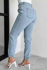 Edison Elastic Cuff Jogger Jeans (Light Denim)
