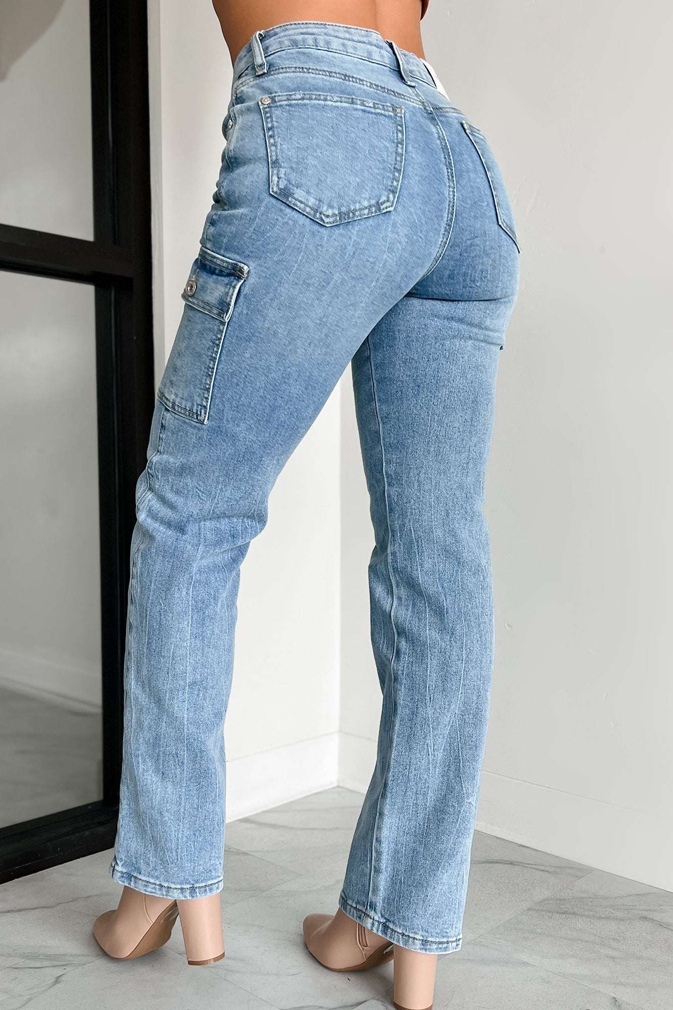 Cova High Rise Special A Cargo Jeans (Medium Dark)