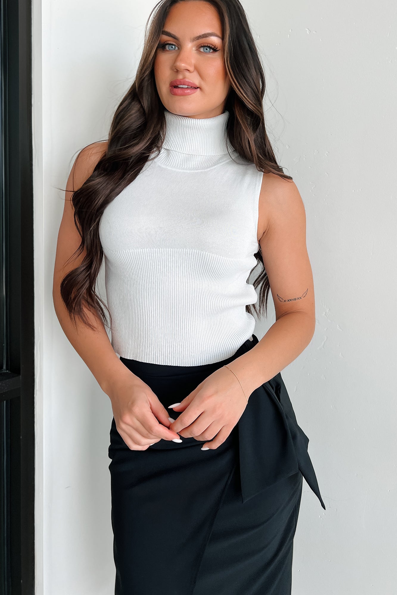 Heard About You Knit Turtleneck Tank (Heather Grey)